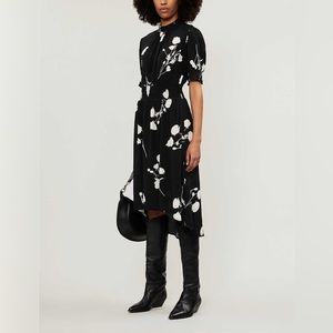 ba&sh Black and White Poppy Print Dress
